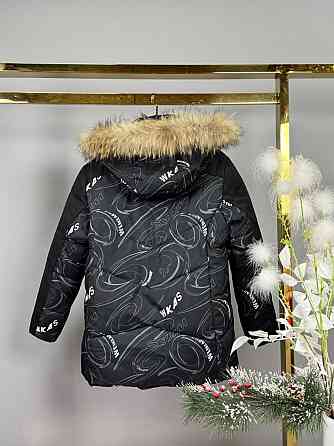 Детская зимняя черная курточка для мальчика на холофайбере 134 Николаев
