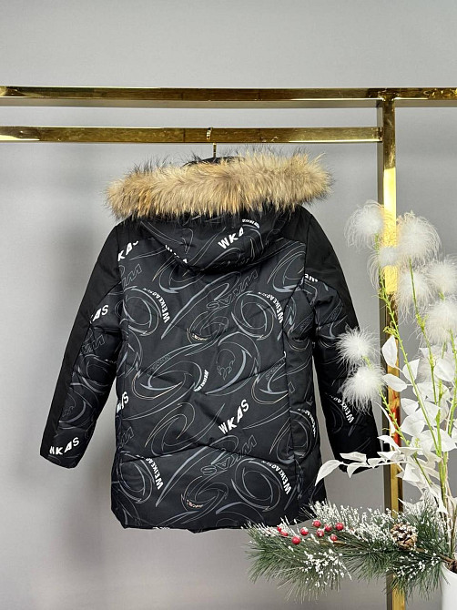 Детская зимняя черная курточка для мальчика на холофайбере 134 Николаев - изображение 3