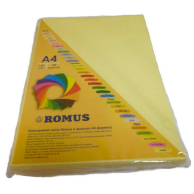 Бумага Romus A4 160 г/м2 100sh Yellow (R50584) Винница - изображение 1