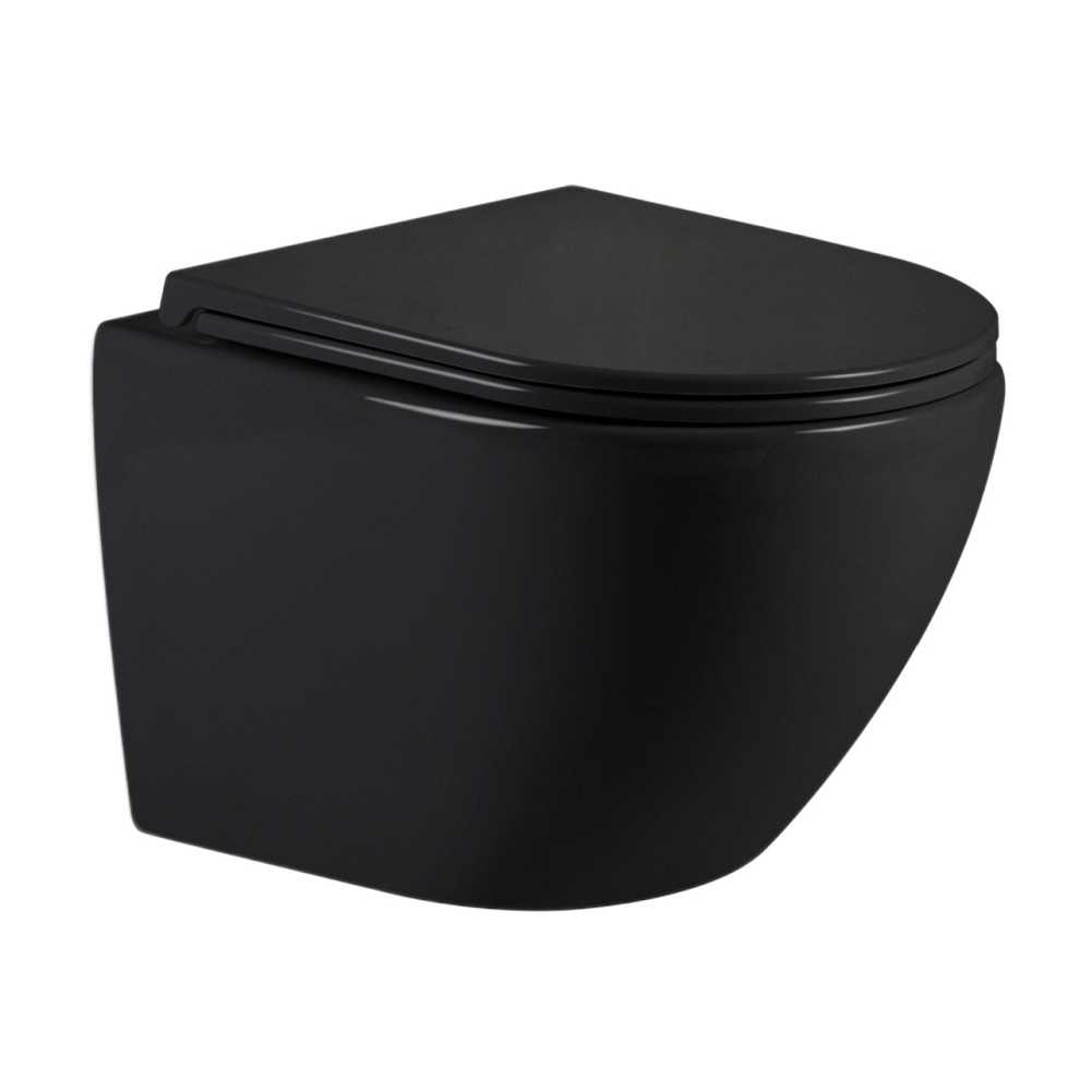 Унітаз підвісний Qtap Jay Ultra Quiet 485х360х320 мм, Matt Black, сидінням Slim Duroplast/ Soft-close/ Quick Relase QT07335177MB Київ - фото 10