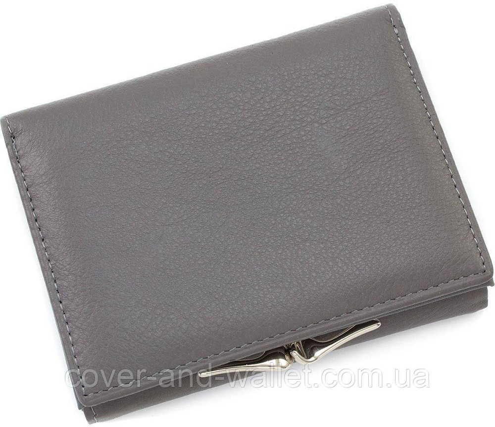 Маленький женский кожаный кошелек серого цвета с монетницей Marco Coverna Киев - изображение 2