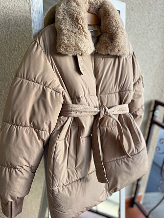 Куртка женская Snow Passion 6211 пилот с поясом мех удлиненная бежевая, бежевый, 46 Одесса - изображение 2