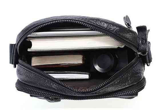 Сумка мужская зернистая Vintage 14704 Черная Киев