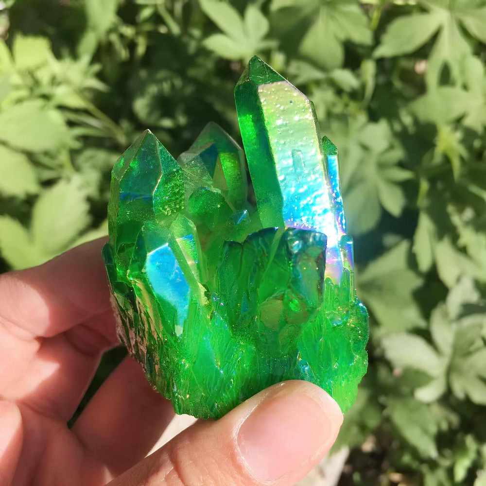 Натуральный камень кварц с зелёным напылением RESTEQ 70 г — минерал Green Quartz для интерьера и эзотерики Киев - изображение 5