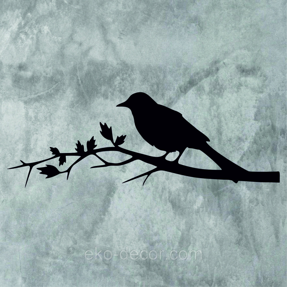 Декоративное настенное Панно «Птичка. Грач на ветке», Декор на стену 90*31 см, Черный Киев - изображение 6