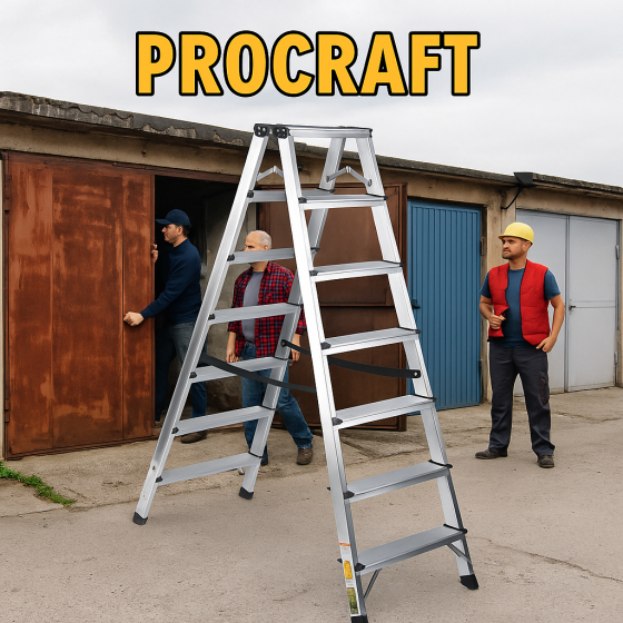 Алюминиевая лестница-стремянка Procraft для ремонта и строительства 1680 мм 2×8 ступеней складная лестница для потолка и крыши Львов