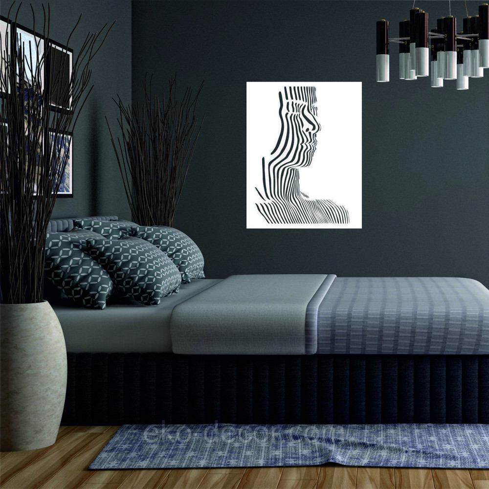 Декоративное настенное Панно «Силуэт женщины», Декор на стену 110*86 см, Белый Киев - изображение 2