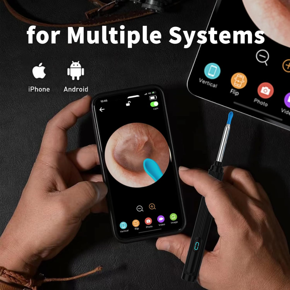 Вушний отоскоп CC10 з камерою 1080P, Wi-Fi, 6 LED, силіконові насадки, для iOS та Android, чорний Київ - фото 8