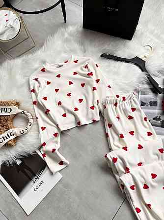 Жіноча стильна принтована домашня піжама з плюшевого велюра Одеса