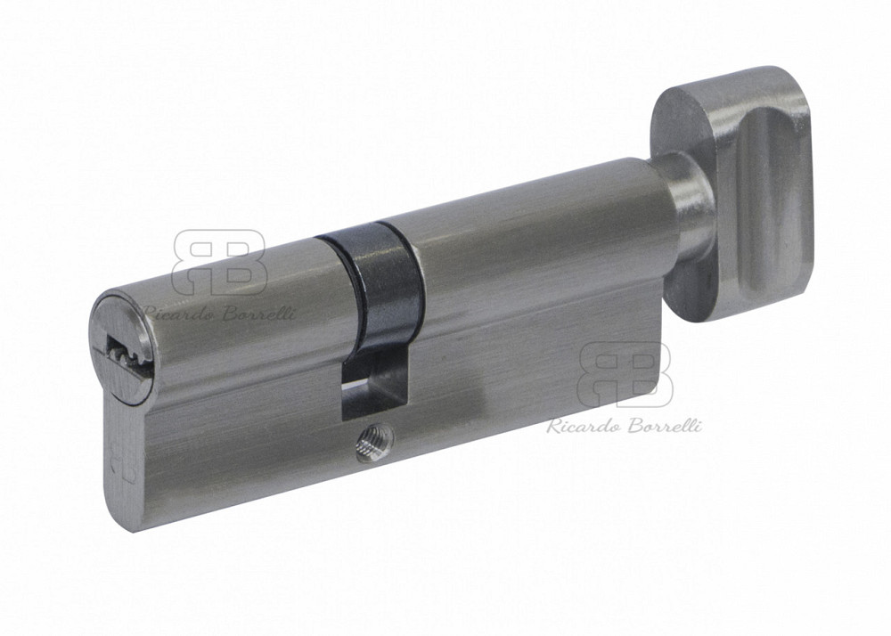 Євроциліндр для міжкімнатних дверей Ricardo Borelli ключ/поворотник перфорований 60мм 30/30Т ZN MG матовий графіт Київ - фото 1