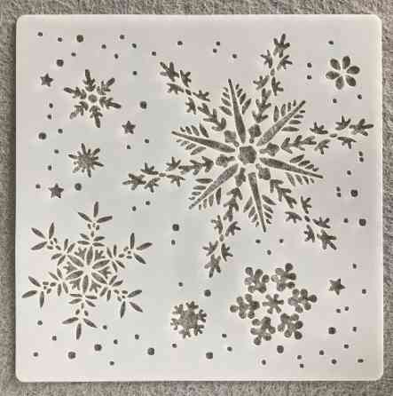 Трафарет Снежинки новогодний 20 на 20 см серый Киев