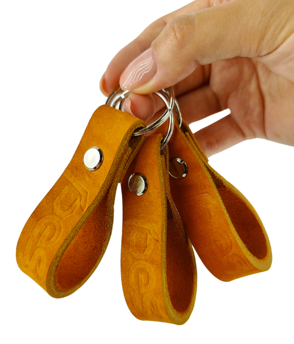 Брелок PES шкіряний  для ключів з тисненням Помаранчевий Київ - фото 5