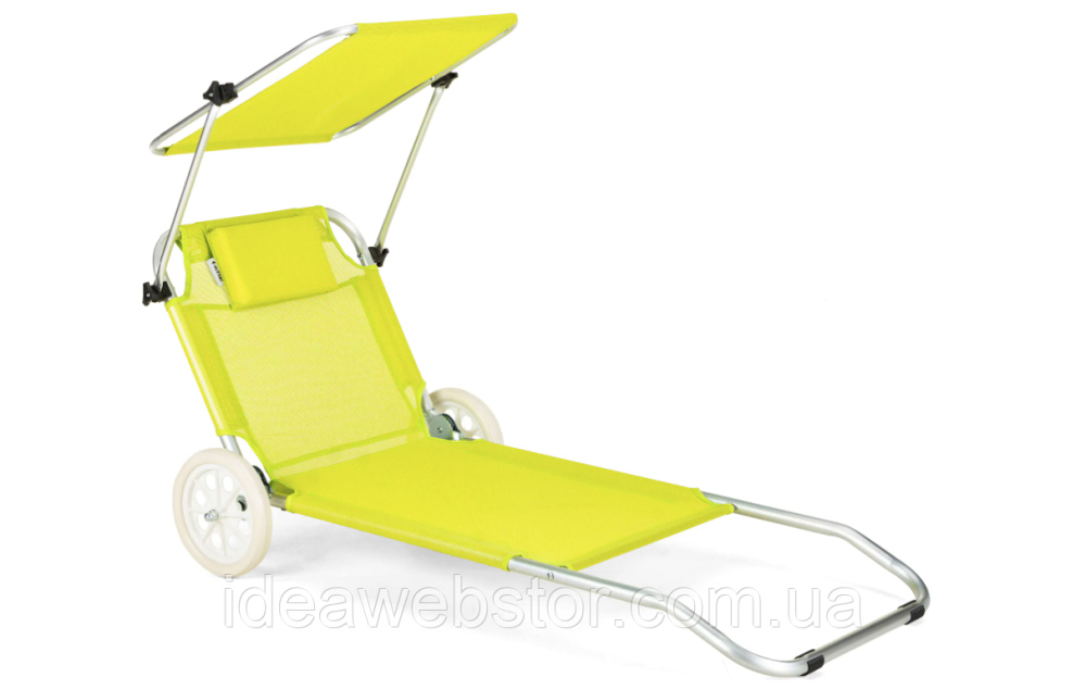 Шезлонг лежак Outtec Sun с козырьком желтый Киев - изображение 1