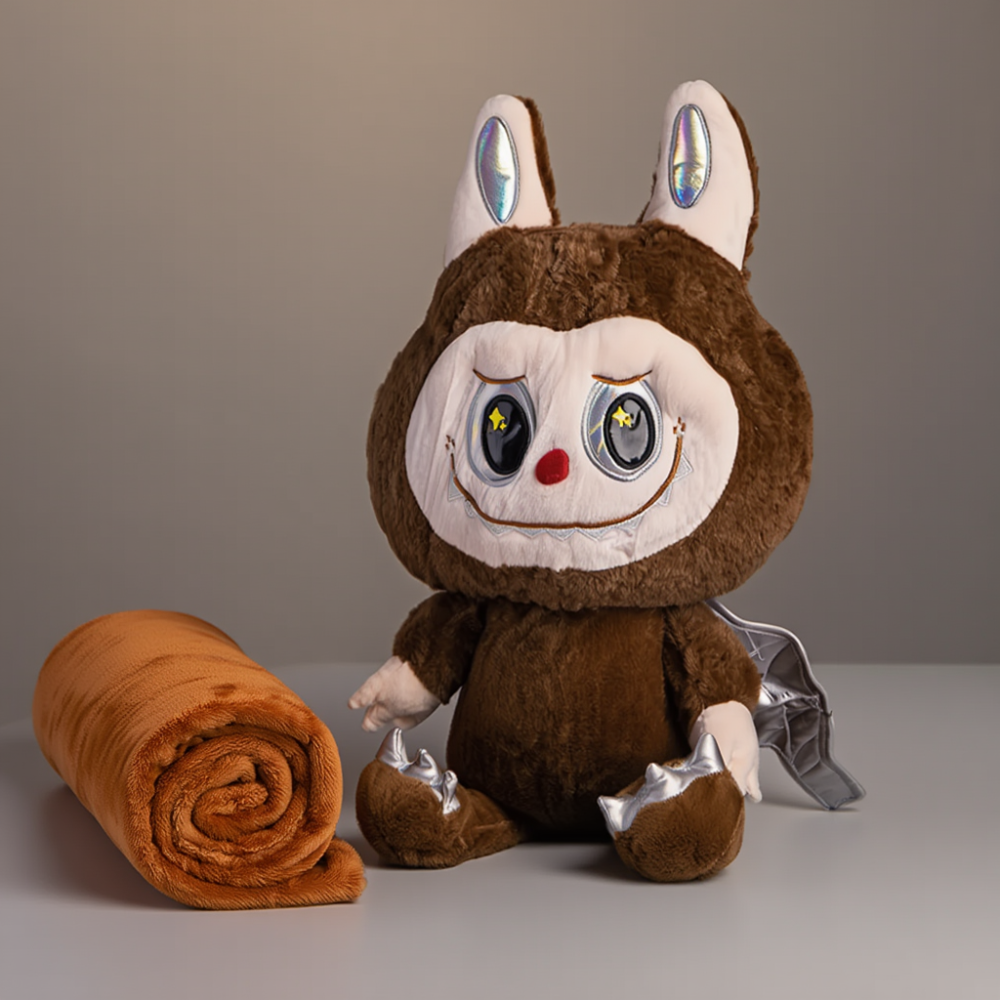 Мягкая игрушка-плед,подушка 3 в 1 Labubu Brown Dragon плед в игрушке детский плед игрушка Лабубу Коричневый 520-29BR Киев - изображение 1