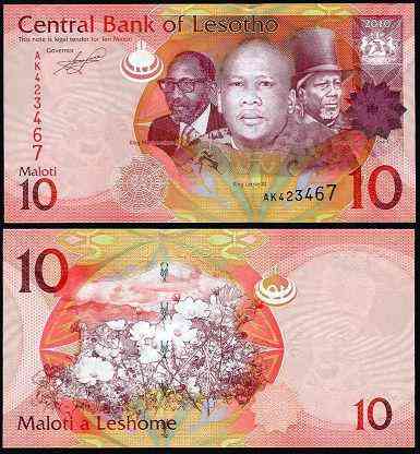 Lesotho Лесото - 10 Maloti 2013 UNC Полтава