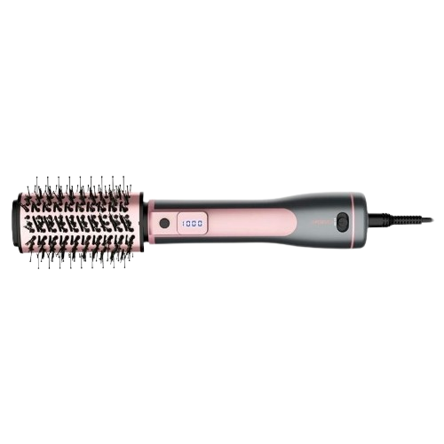 Фен-щітка для волосся 1200W (2 швидкості/2 темпер.режими/іонізація/4 насадки/LED дисплей) сірий/рожевий HD-CR300PT Brush Pink Житомир - фото 2