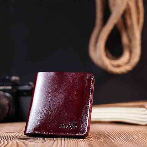 Жіноче глянсове шкіряне портмоне Вишневий (SHVIGEL) Київ