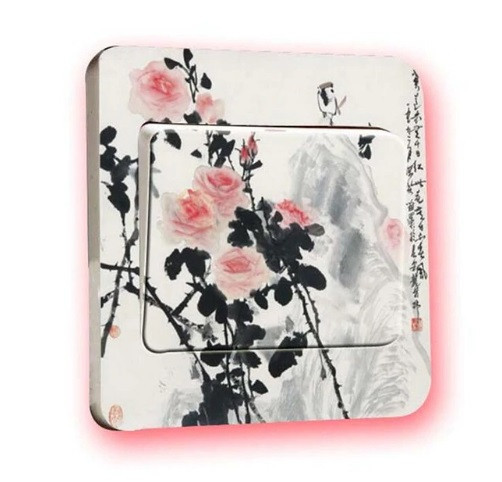 Наклейка на вимикач "Квіти" - 9*9см Київ - фото 1