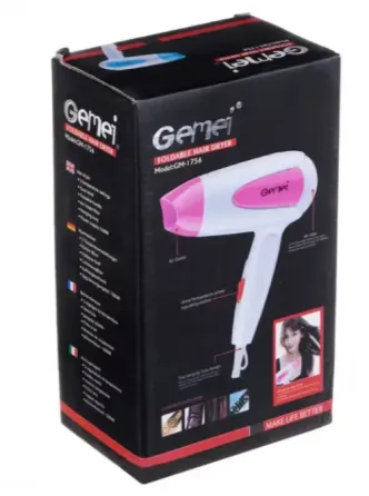Фен компактный складной GEMEI GM-1756 1200 Вт Коломыя