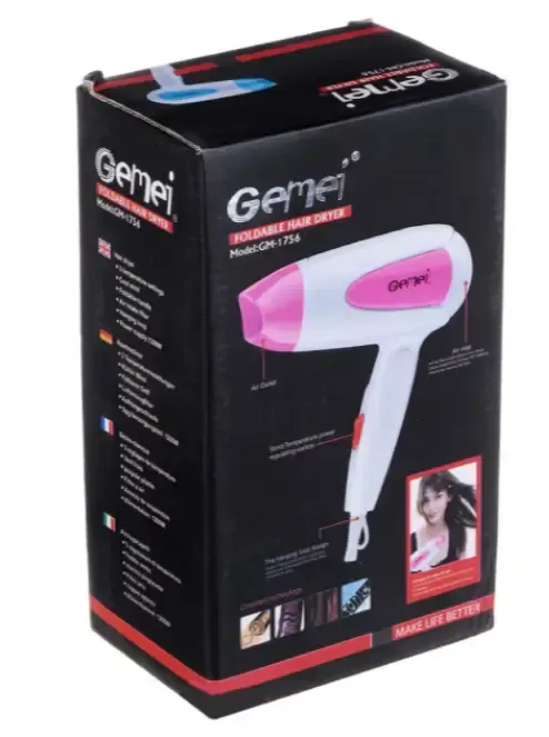 Фен компактный складной GEMEI GM-1756 1200 Вт Коломыя - изображение 5