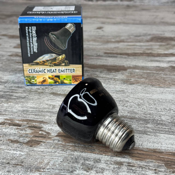 Лампа керамічна інфрачервона Е27 100 Вт для обігріву тераріуму рептилій Київ