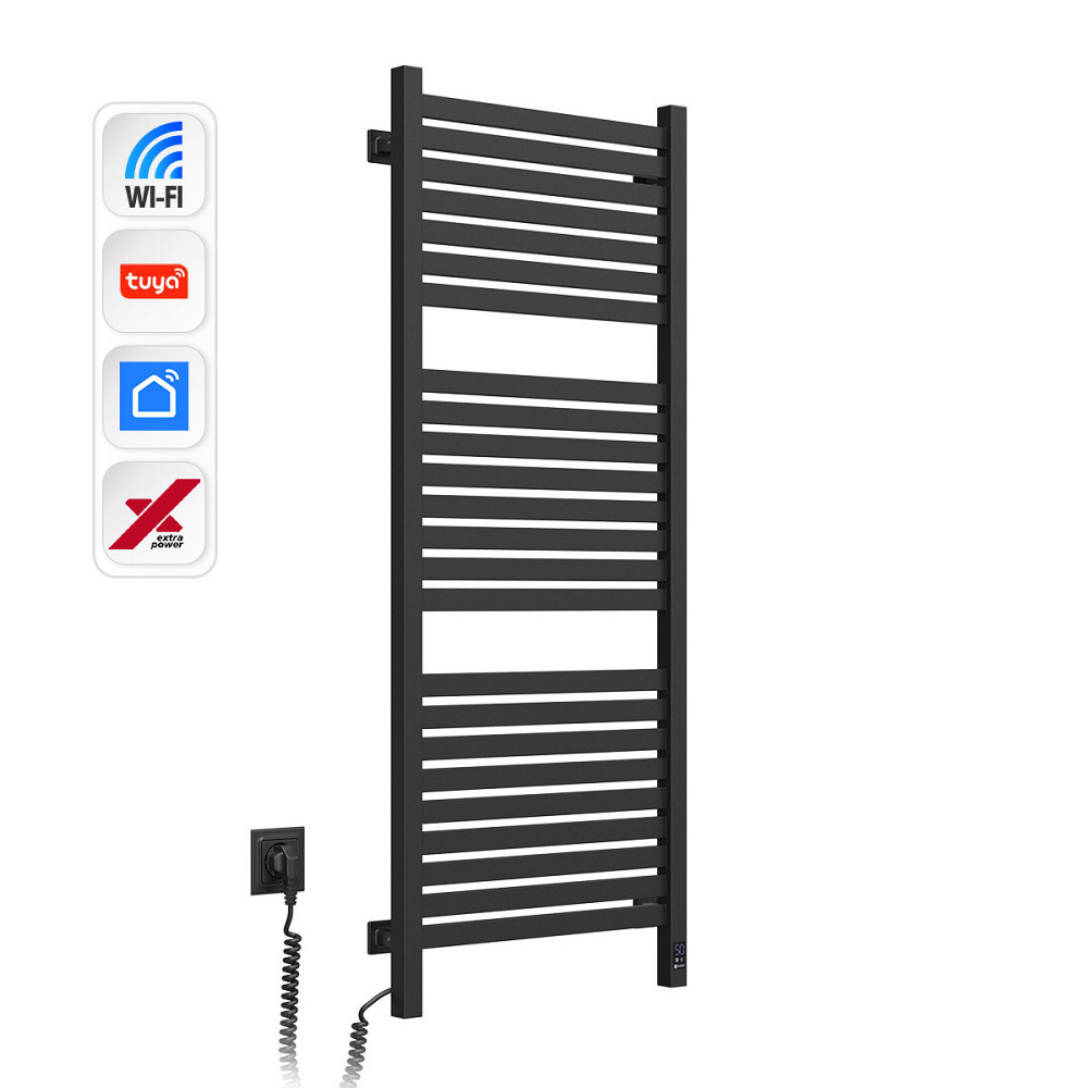 Електрична сушарка для рушників NAVIN Авангард X 480х1200 Sensor з WI-FI лівобічна, чорний муар Київ - фото 3