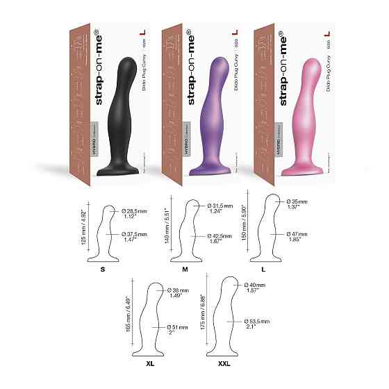 Насадка для страпона Strap-On-Me Dildo Plug Curvy Rose Dragee Metallic M Sex Aura Киев