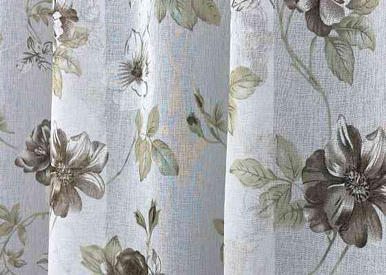 Тюль VR-Textil 1267т Flora Батист Білий з коричневим 400х270 см (42-1377) Київ