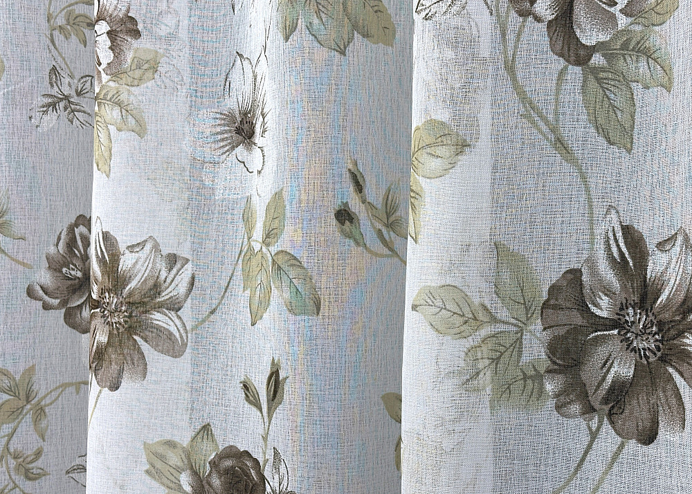Тюль VR-Textil 1267т Flora Батист Белый с коричневым 400х270 см (42-1377) Киев - изображение 6