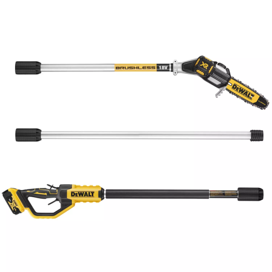 Професійний висоторіз акумуляторний безщітковий зі штангою DeWALT DCMPS567N : без АКБ, шина 20см, штанга Київ