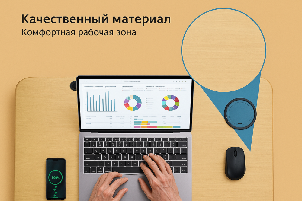 DYXON Transformix MA-233 | Складаний столик для ноутбука, сніданків і планшета з підсклянником, легкий, міцний, компактний | Колір Львів - фото 5