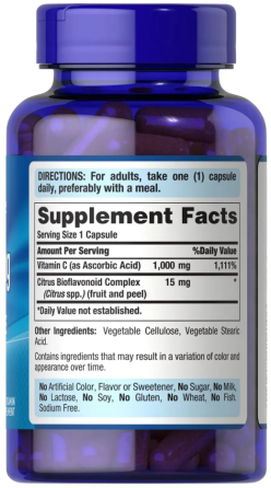 Вітамін С 1000 мг Puritan's Pride Vitamin C with Bioflavonoids 100 капс Київ