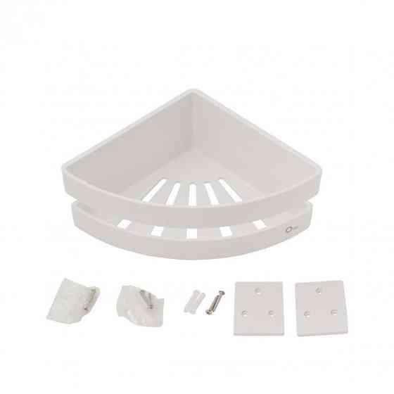 Полиця для ванної кімнати кутова Qtap PL01 біла Київ