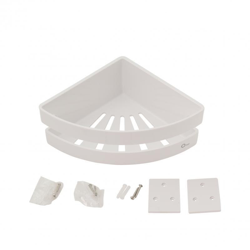 Полиця для ванної кімнати кутова Qtap PL01 біла Київ - фото 5