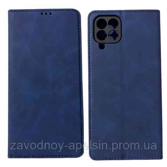 Чехол книжка Samsung A12 A125 M12 M125 подставка (синий) Одесса