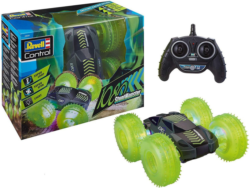 Радиоуправляемая машинка для трюков Revell Control 1080 на дистанционном управлении с LED колесами 4WD зеленая Киев - изображение 2