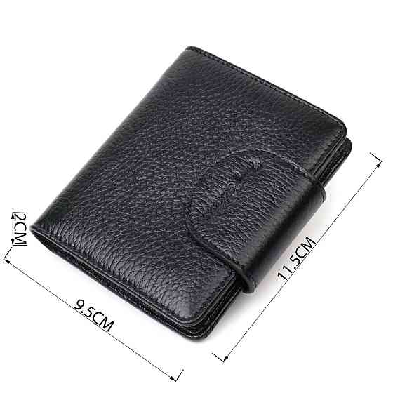 Жіночий гаманець із натуральної шкіри в класичному чорному кольорі Tony Bellucci 21987 Чорний Київ