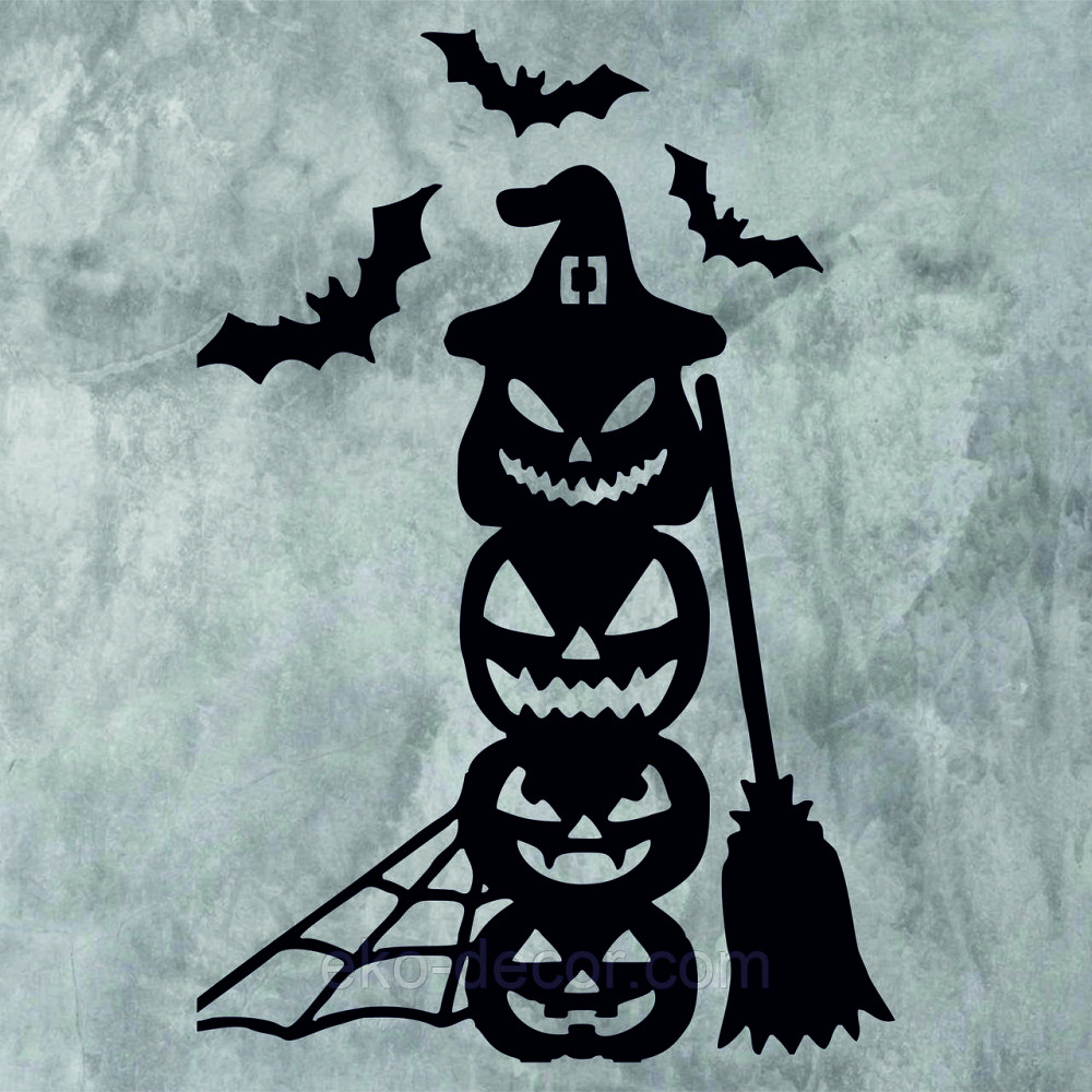 Декоративное настенное Панно «Хэллоуин - тыквы», Декор на стену 110*74 см, Белый Киев - изображение 10