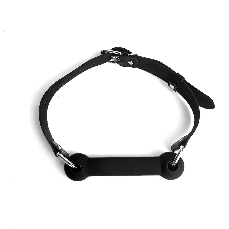 Кляп-палиця на ременях Art of Sex – Gag Stick Silicon, чорний, натуральна шкіра Львів - фото 3