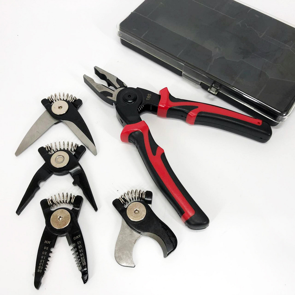 Багатофункціональний набір швидкозмінних інструментів 5 в 1 (плоскогубці, зачищення ізоляції, щипці обтискні) SA-84 Львів - фото 3