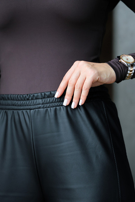 Прямые кожаные штаны на меху Choice 46-48, Черный Киев - изображение 10