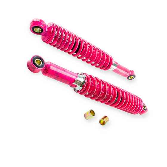 Амортизатор мопед Дельта , мотоцикл Минск 340мм регулируемые (розовые, паутина) (пара) задний Мукачево