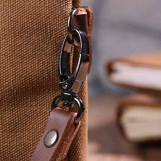 Практичная мужская барсетка из текстиля Коричневая (Vintage) Киев