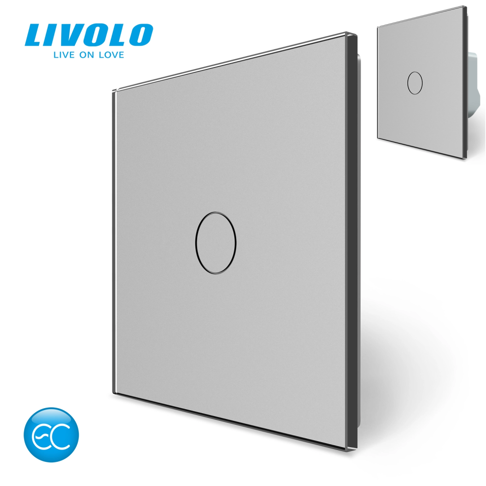LIVOLO Комплект бездротовий сенсорний вимикач + розумний вимикач (реле) Livolo сірий скло (VL- Коломыя - изображение 1