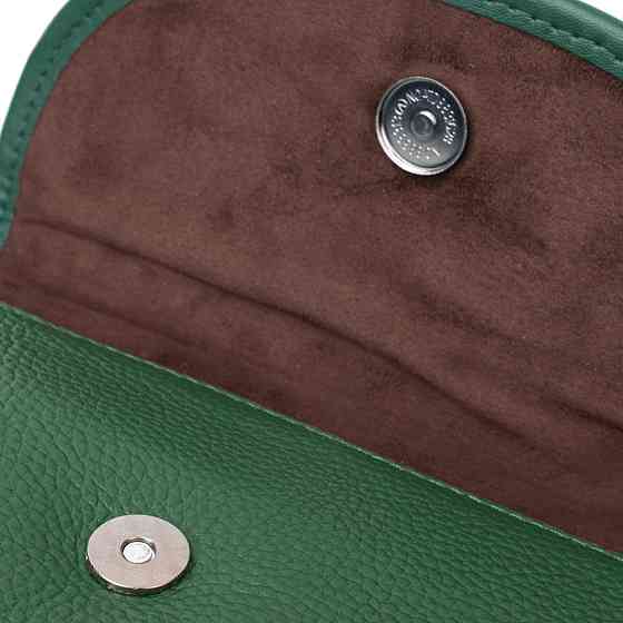 Компактная женская кожаная сумка с полукруглым клапаном Vintage 22260 Зеленая Киев