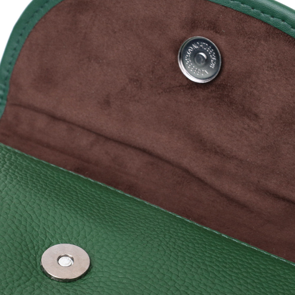 Компактная женская кожаная сумка с полукруглым клапаном Vintage 22260 Зеленая Киев - изображение 6