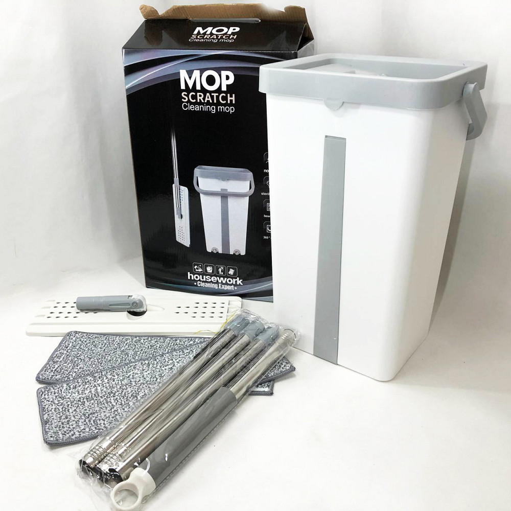 Швабра з віджимом і складним відром Scratch Cleaning Easy Mop Стрічка з відром віджимом TO-14 Львів - фото 3