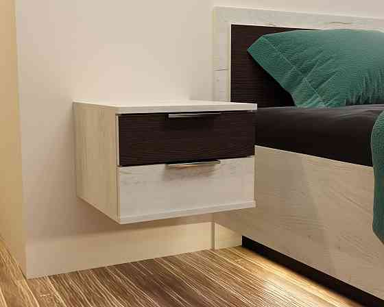 Тумба навесная прикроватная Кристалл, Дуб Крафт Белый/Венге Магия, 400/400/290 Львов