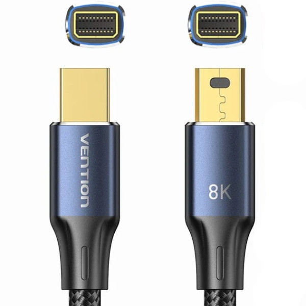 Кабель DisplayPort mini M - mini M 2.0м, V1.4, 8K 60Гц 32.4Gbps Blue Aluminum Alloy, Vention Винница - изображение 2