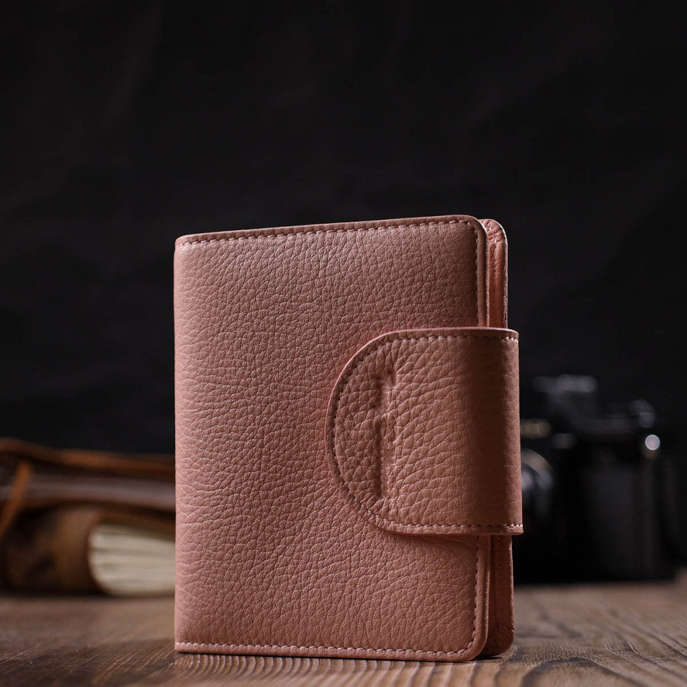 Практичний жіночий гаманець ніжного кольору з натуральної шкіри Tony Bellucci 22019 Пудровий Київ - фото 3